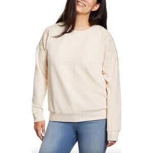 Gloria Vanderbilt Crewneck Sweatshirt w/ Floral Lace Size XXL Minimalist Casual